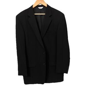 Joseph & Feiss Comfort Stretch Men's 44 Tall Black 100% Worsted Wool Suit Jacket